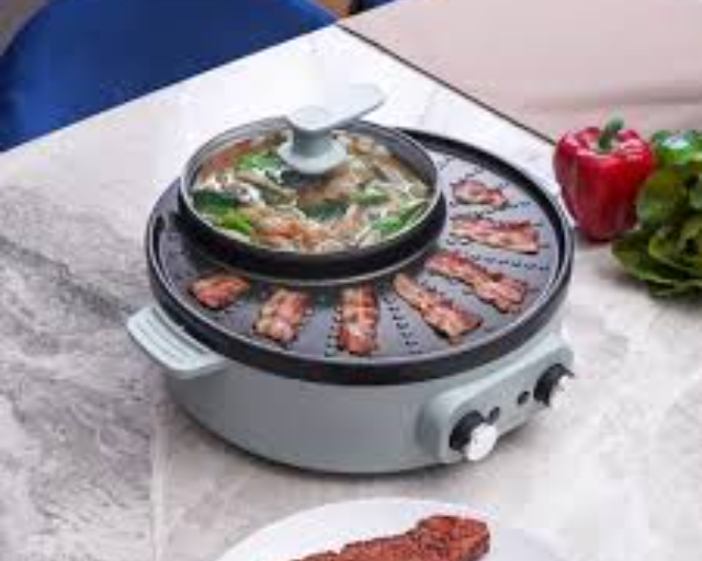 Memoo Hotpot Steam Grill Fryer 4 In 1, Alat Masak Serbaguna